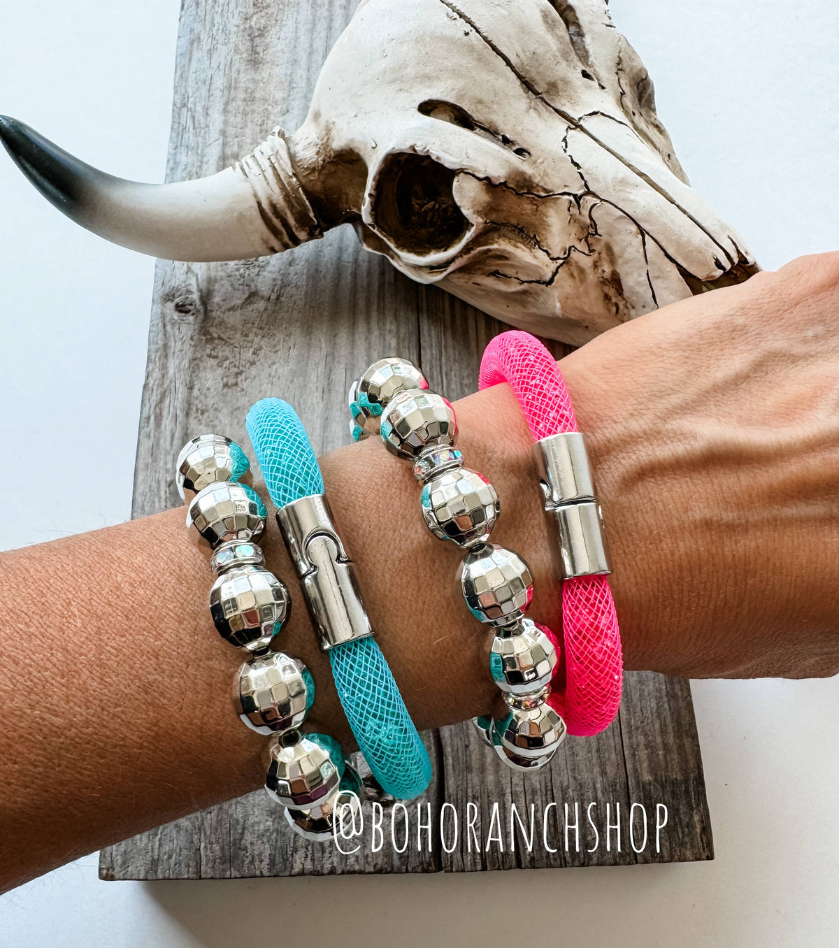 Cosmic Western Disco Ball Bangle Bracelet Set – Boho Ranch Shop