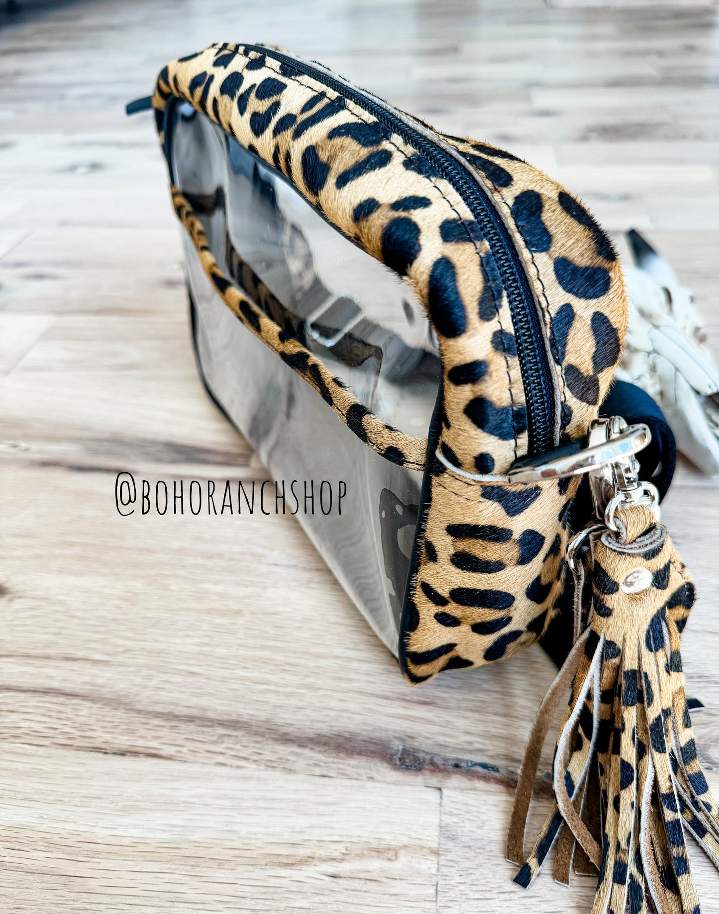 The Priscilla Clear cowhide crossbody purse - Clear concert game day bag