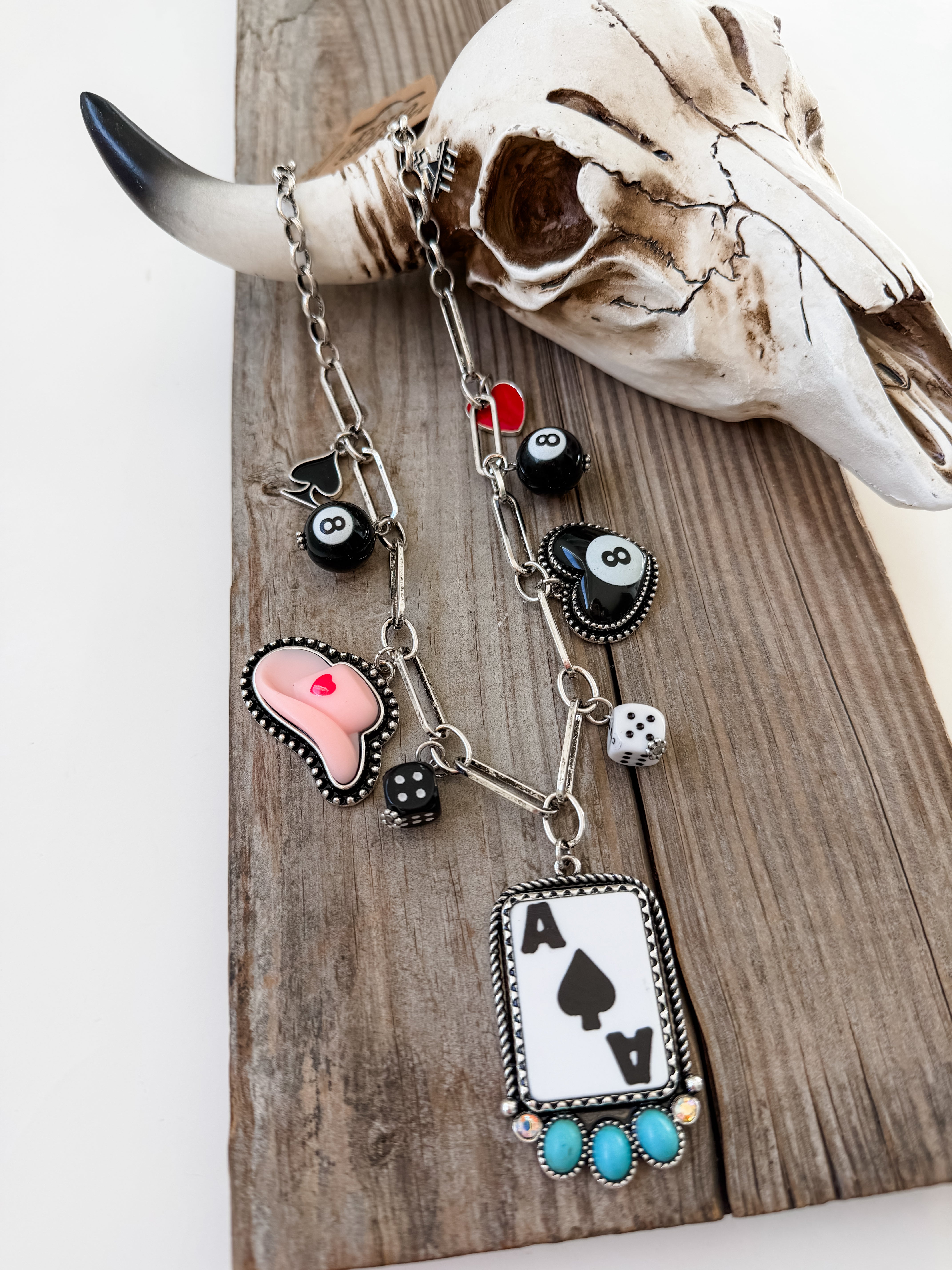 Western Casino Theme Charm Necklace