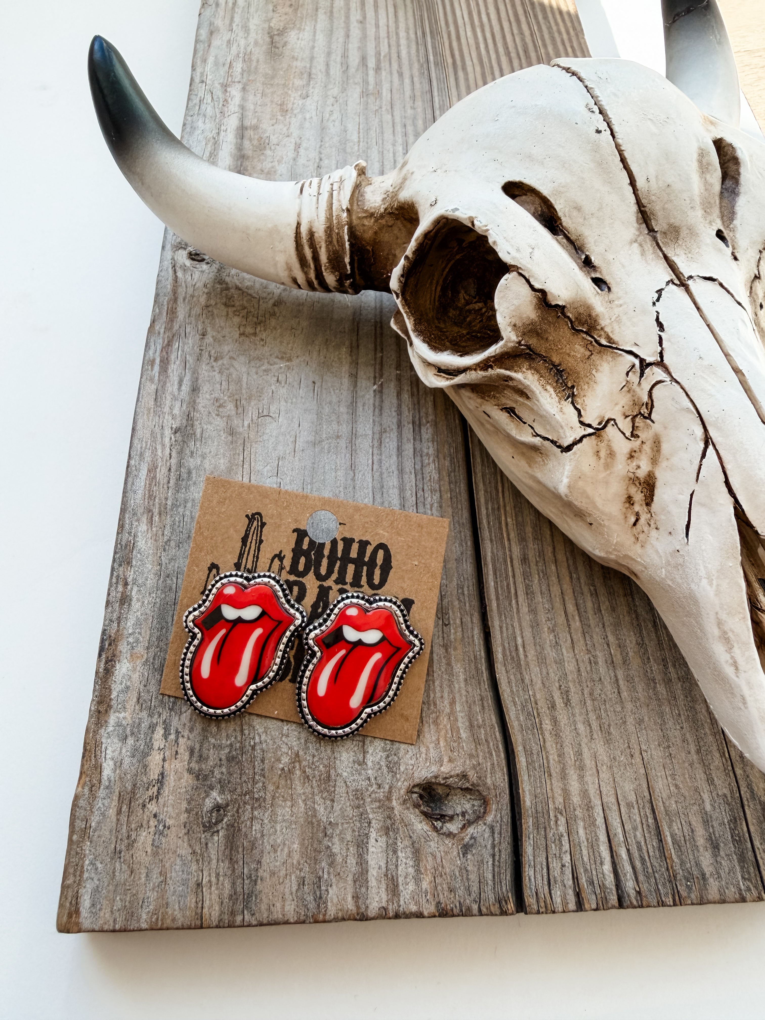 Lips and Tongue Stud Earrings