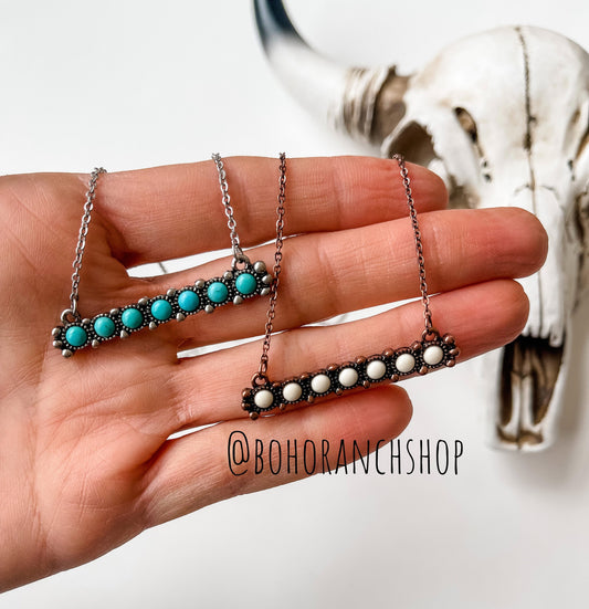 BEADED BAR NECKLACE