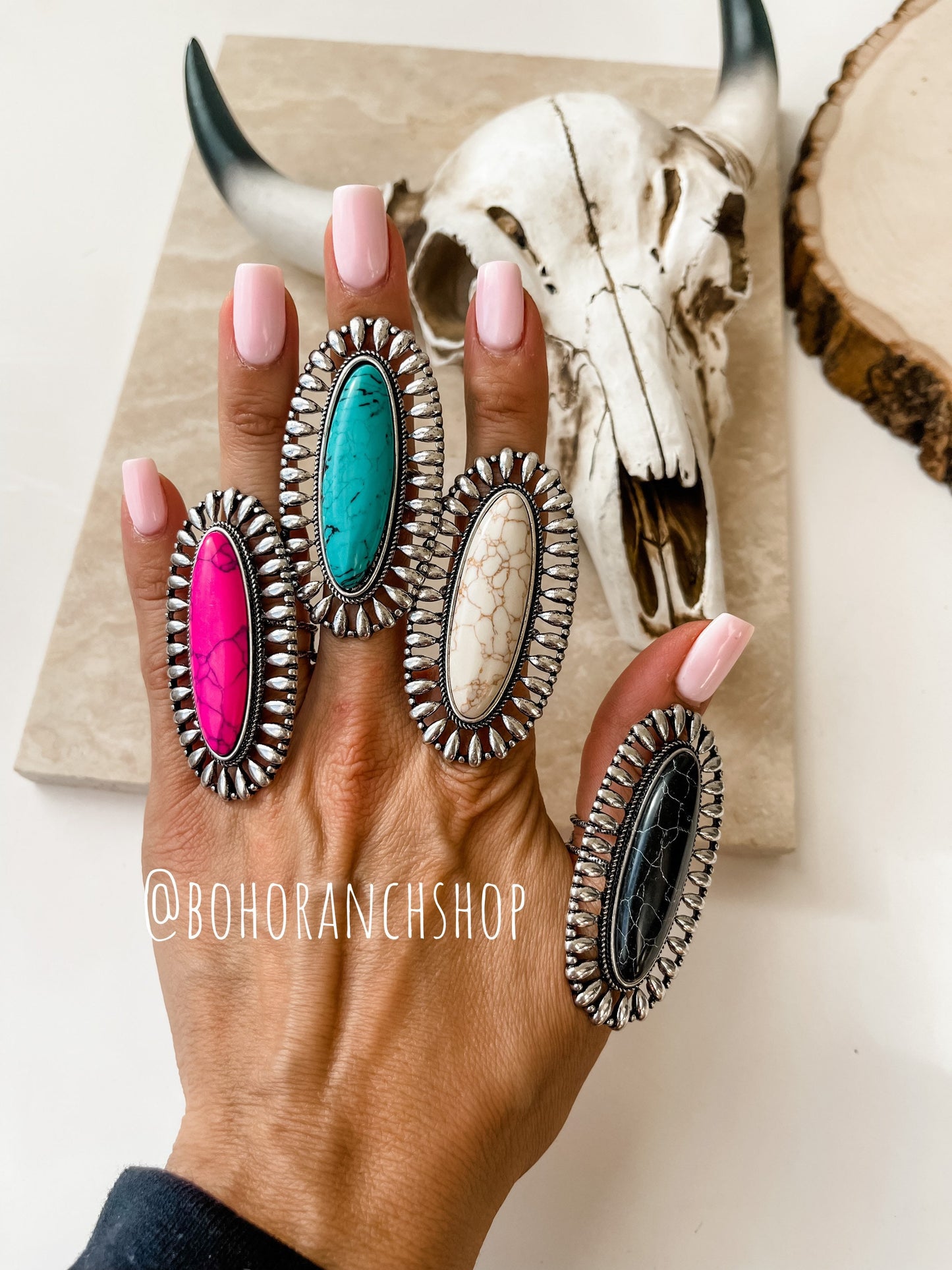 OVERSIZED OVAL RING | Statement Ring - adjustable ring -  western southwestern punchy rodeo cowgirl