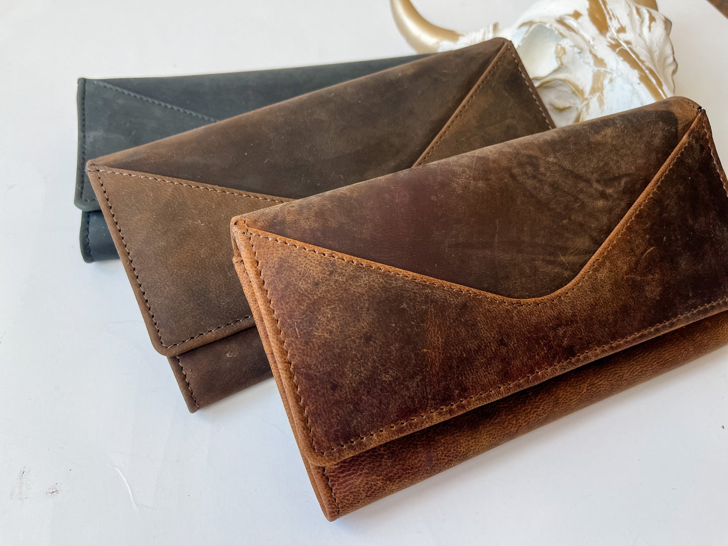 LEATHER WALLET | top grain leather mobile cell phone pocket 100 % Genuine Leather Credit Card cash Check book | Gifts For Her Him