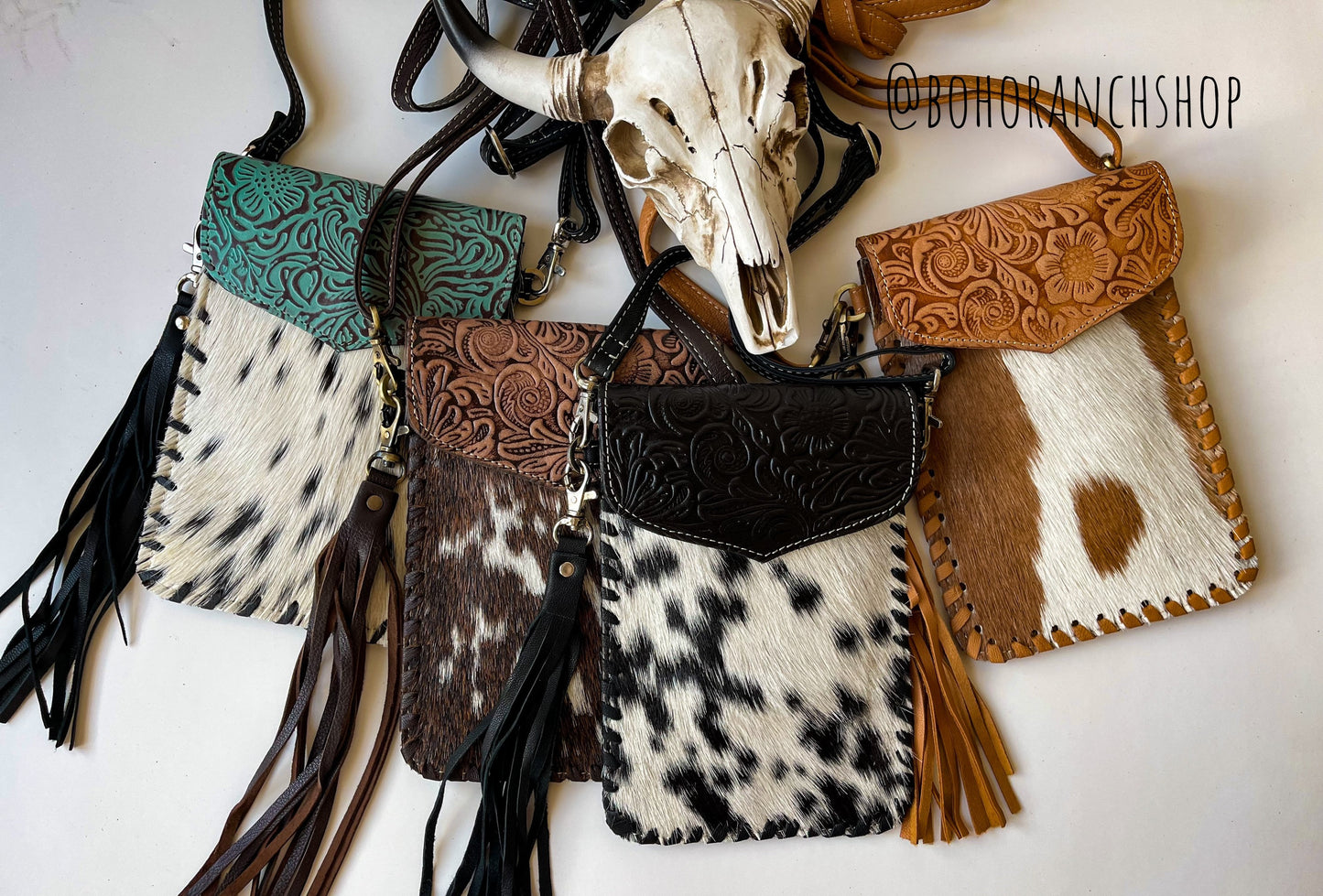 PHONE CROSSBODY Western Tooled Leather Cowhide Mini Crossbody cell Phone smart phone mobile Purse | Messenger Fringe Purse Bag punchy