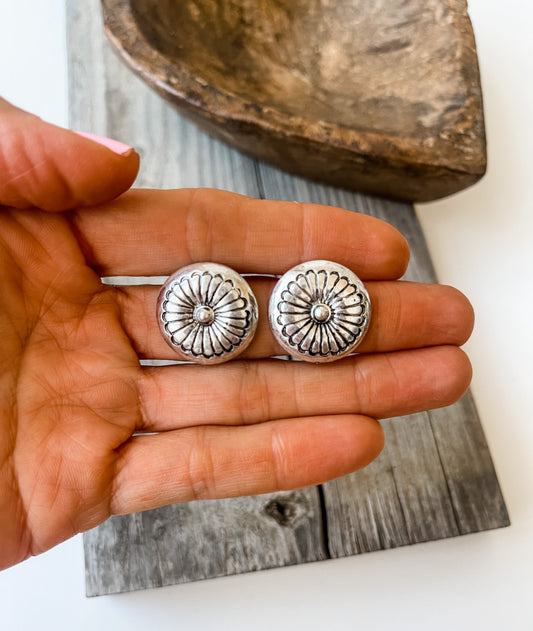 WESTERN CONCHO STUDS | Post Earring earrings | southwestern jewelry earrings Studs | stud | jewelry navajo punchy