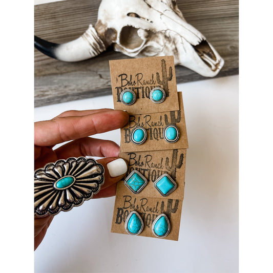 TURQUOISE STUD EARRINGS | faux Turquoise Earring earrings | southwestern jewelry earrings Studs | stud | jewelry navajo