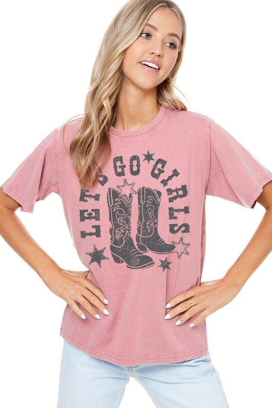 LET'S GO GIRLS | Western Tee | Printed Graphic Tshirt Tee Graphic Shirt Top | Graphic Top nashville trip