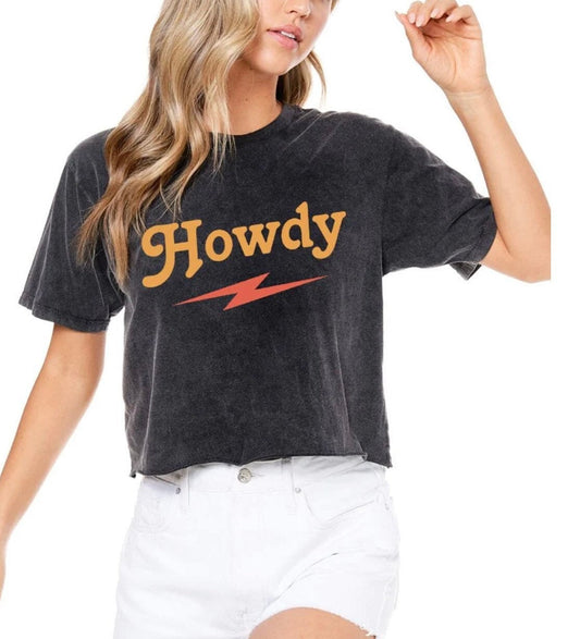 HOWDY WESTERN TEE| Western Tee | Printed Graphic Tshirt Tee Graphic Shirt Top | Graphic Top nashville trip bolt lightning bolt