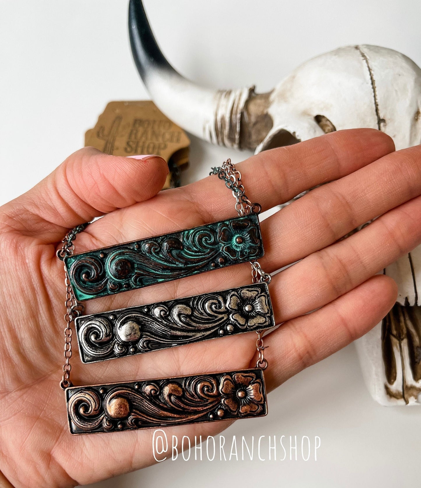 FLORAL CASTING NECKLACE bar necklace Western Pendant Necklace choker  | Turquoise navajo Southwestern Jewelry Western punchy