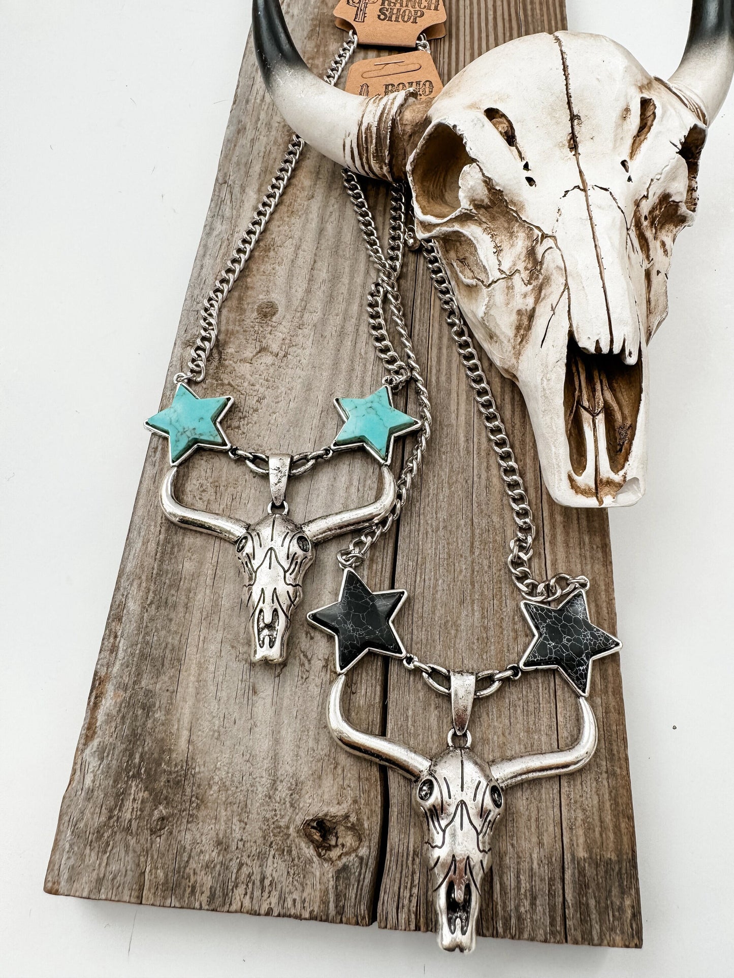 STATEMENT LONGHORN PENDANT necklace bull steer star Western Necklace accessories | jewelry punchy rodeo rodeo nfr cowgirl