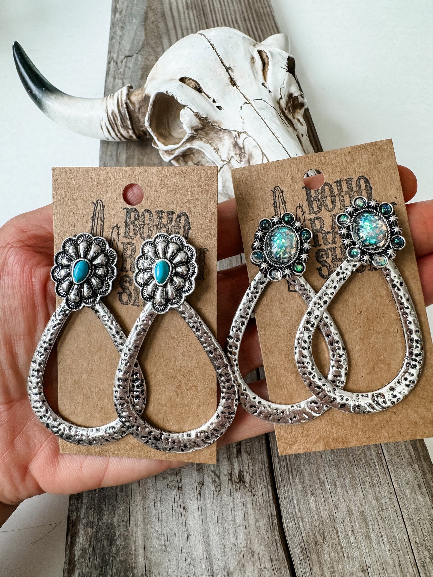 TEARDROP CONCHO EARRINGS | ab stone turquoise Earring earrings | western southwestern jewelry earrings jewelry navajo punchy howdy