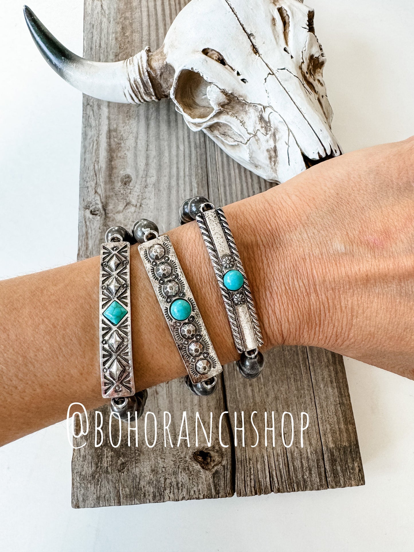 AZTEC BOHO METAL bar bangle