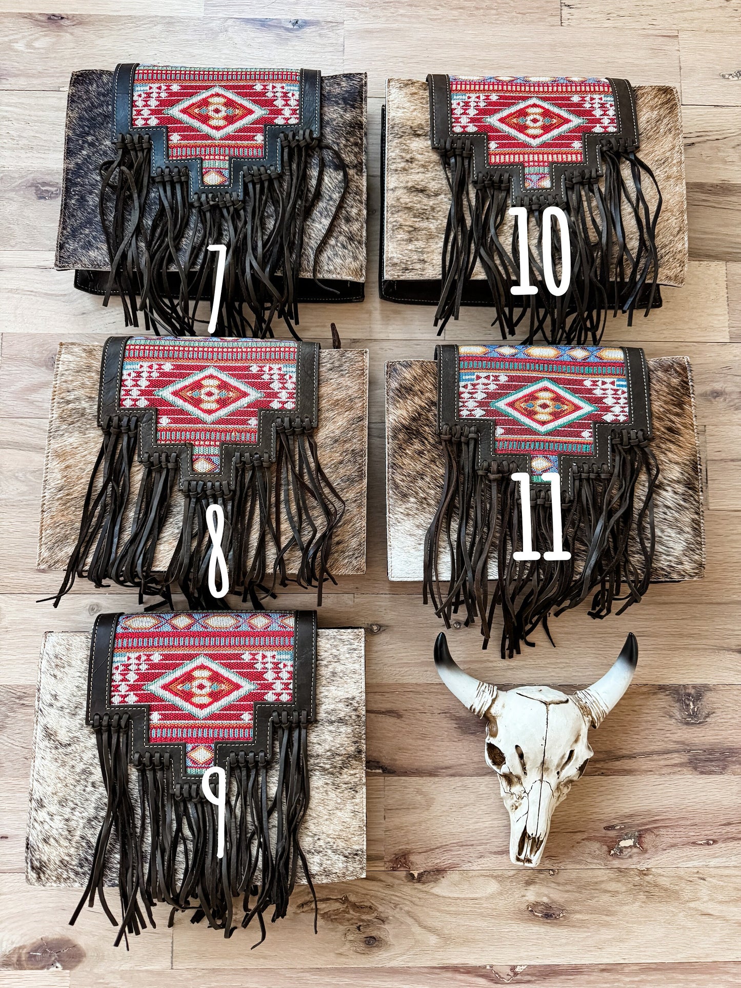 CONCEAL CARRY AZTEC fabric purse western Concealed handgun leather Cowhide bag  leather fringe punchy rodeo cowgirl