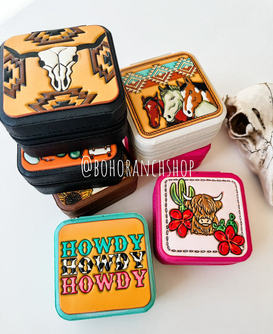 MINI JEWELRY BOX | jewelry storage box travel case  | gift idea | faux leather | punchy cowgirl