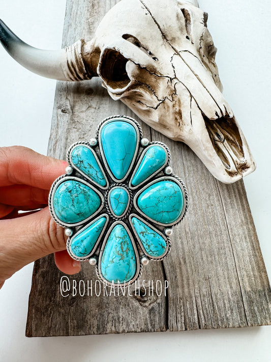 STATEMENT BIG RING | Oversized Western Ring | Statement Ring - adjustable ring -  southwestern turquoise colored stone