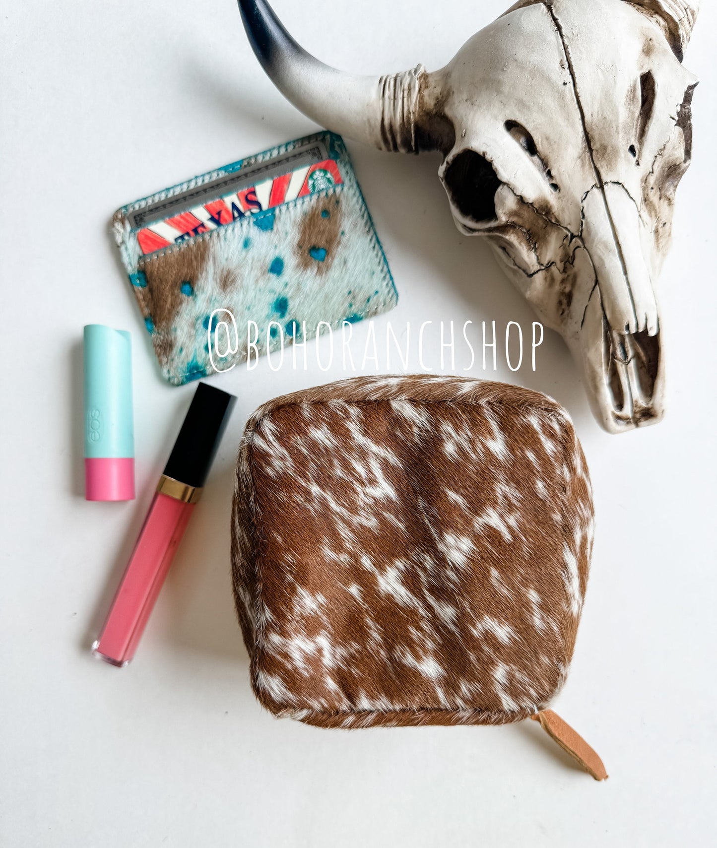 COWHIDE POUCH | Genuine hair on Cowhide makeup money medication Pouch | Credit Card cash Pouch Bag Holder - great gift idea | Gifts