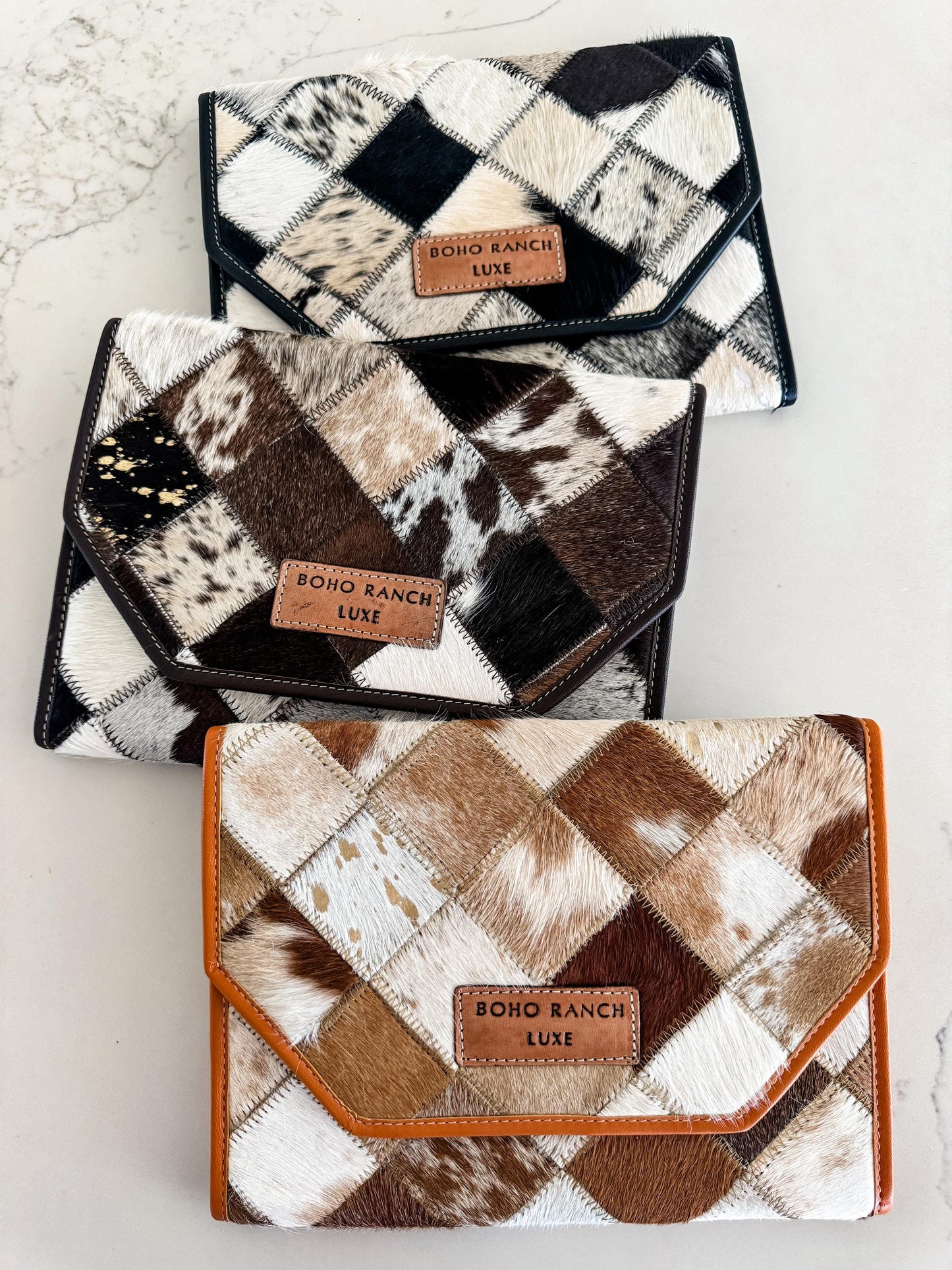 BOHO LUXE PADFOLIO iPad portfolio tech computer sleeve | western genuine hair on cowhide cover case leather | work bag, case messenger bag