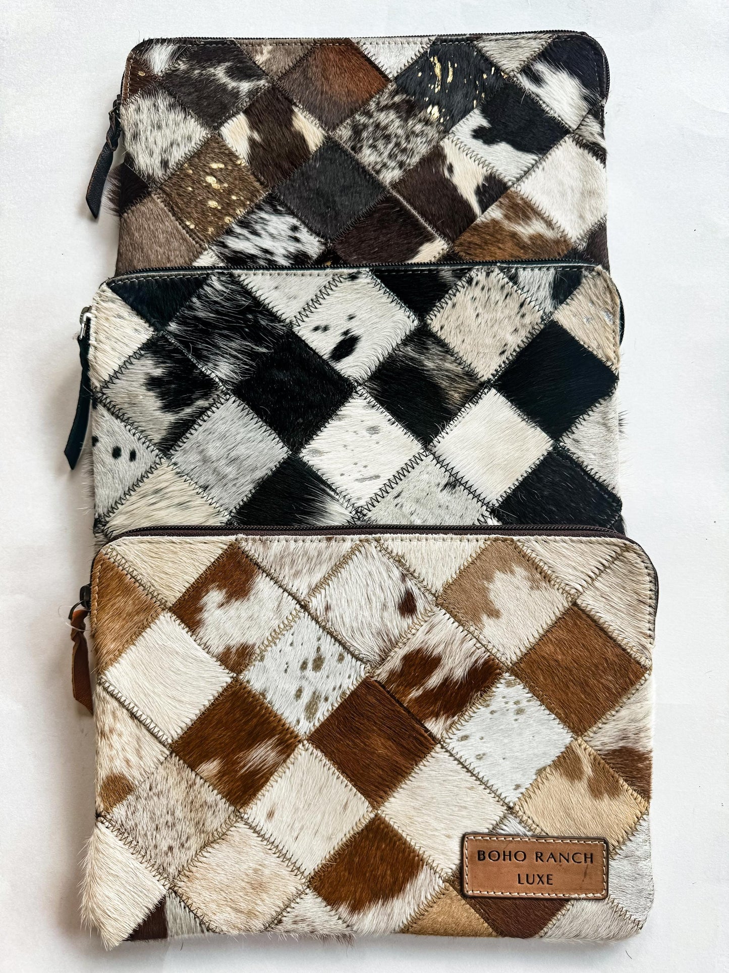 BOHO LUXE LAPTOP computer bag | tech sleeve western genuine hair on cowhide cover case leather | work bag, iPad case messenger bag