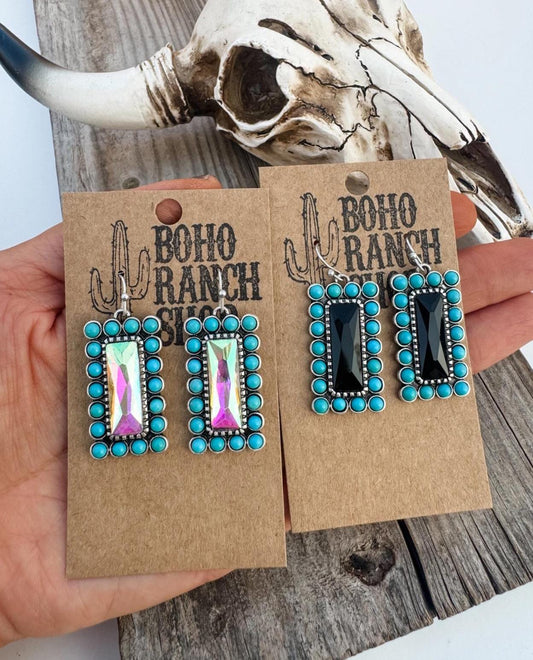 RECTANGLE STONE EARRINGS | ab stone Earring earrings | western southwestern jewelry earrings jewelry navajo punchy howdy